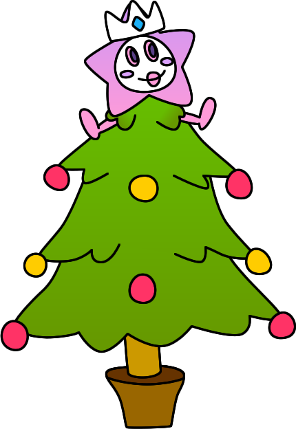 Princess Twinkle sitting in a Christmas Tree